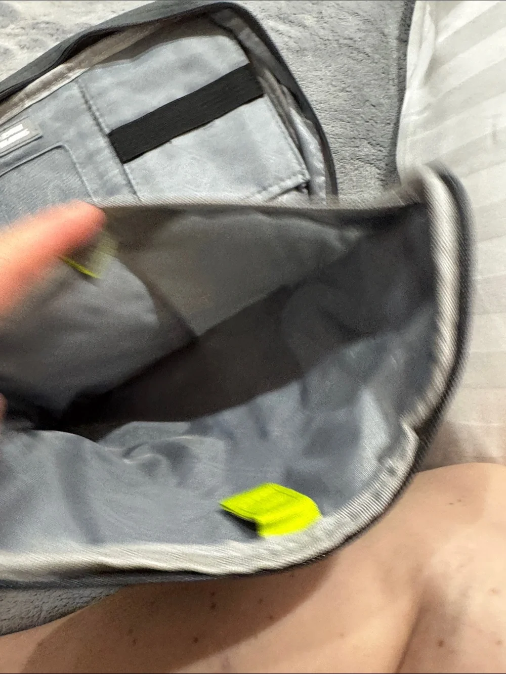 Sharper Image Portable Electronics Organizer Case in Gray with Lime Green Accent